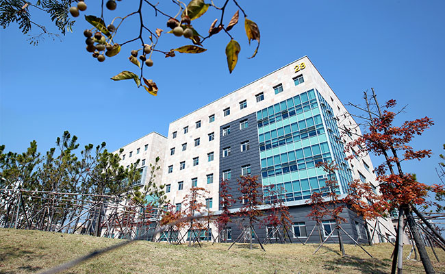 A panoramic view of the Incheon National University building